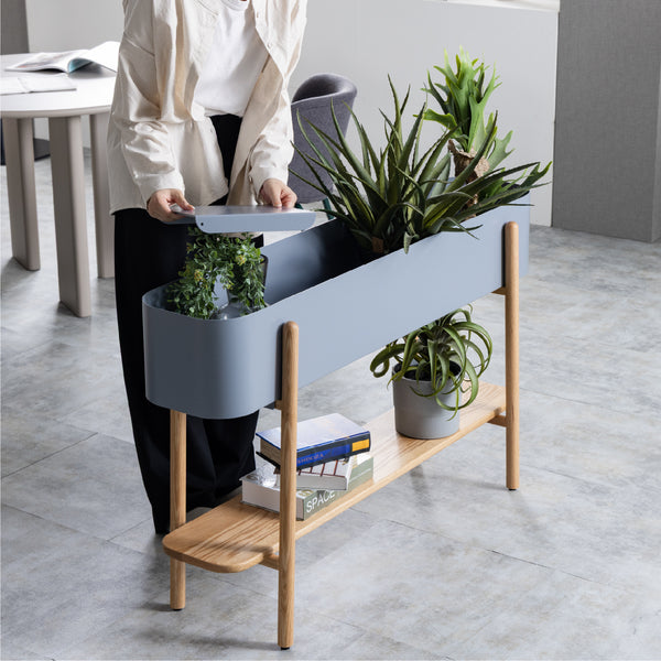 フタが１枚付属しているため、高さをだした立体感のあるディスプレイも可能。 #グレー #幅90cm×2段