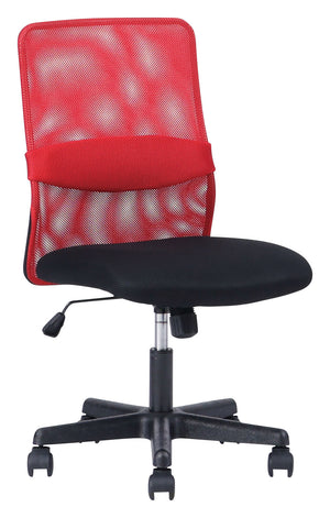 ランバーメッシュ オフィスチェア 肘無 #レッド