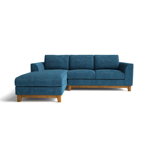 ブリスト　右スモールカウチソファ　幅219cm #A45 オリエンタルブルー（ファブリックAランク）