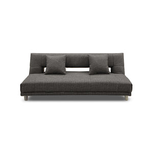 アーク ソファベッド 幅184cm リクライニング クッション付 ファブリック #チャコールブラック