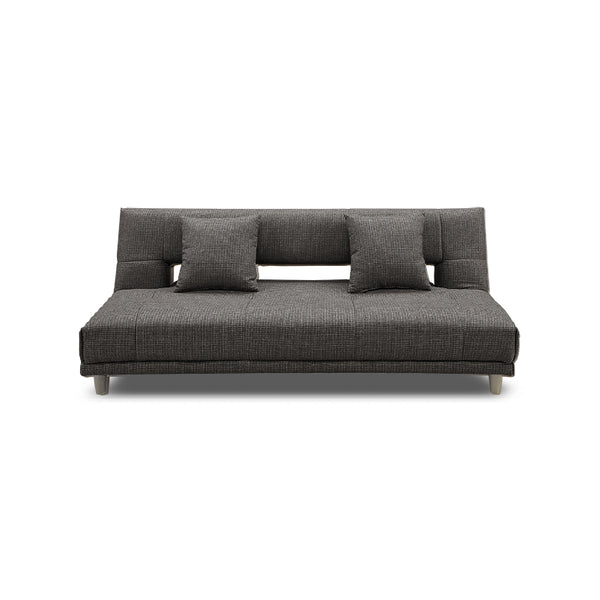 アーク ソファベッド 幅184cm リクライニング クッション付 ファブリック #チャコールブラック