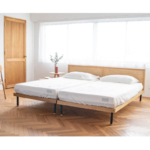 ユニック ベッドフレーム フラットタイプ #ウォールナット #シングル #スノコ