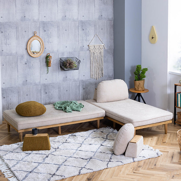 モーク 2.5人掛けソファ 幅180cm 組み合わせ ベース #サンドベージュ