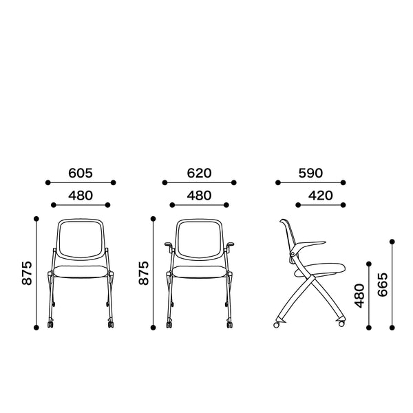 ミンスク オフィスチェア 肘ありタイプ #ブラックフレーム×ブラック