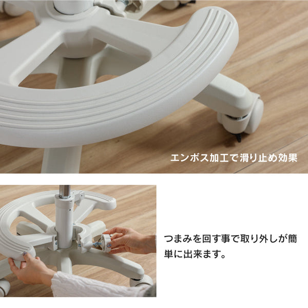 ミオル④ 学習チェア 座面高さ調整 背もたれ調整可能 #ファブリック ピンク #キャスターロックあり