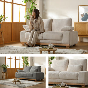 アイモ 2人掛けソファ 幅150cm ランバークッション付 #アイボリー