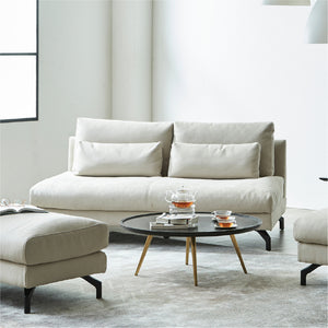 グラシエーロ　2人掛けソファ　幅161cm #PLT111 プラチナグレー（プライムレザーテックス）