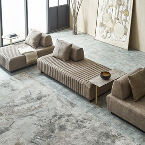 ※画像はシェーズ幅140cm＋ベース幅180cm＋ベース幅90cm ヨーロピアンGYです。 #LT01 キャメル（レザーテックス アニリン）