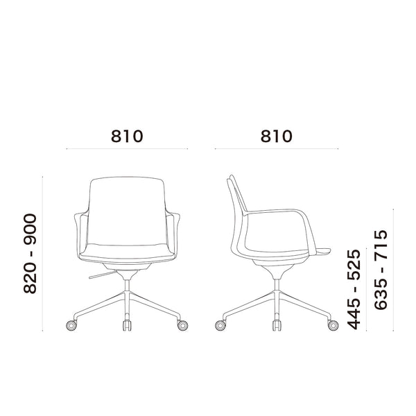 デミ オフィスチェア #ポリッシュフレーム / ブラック