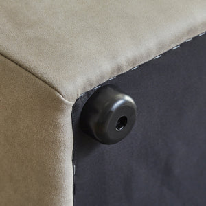 ドロテア　オットマンS　幅46cm #LT03 チャコールブラック（レザーテックス アニリン）