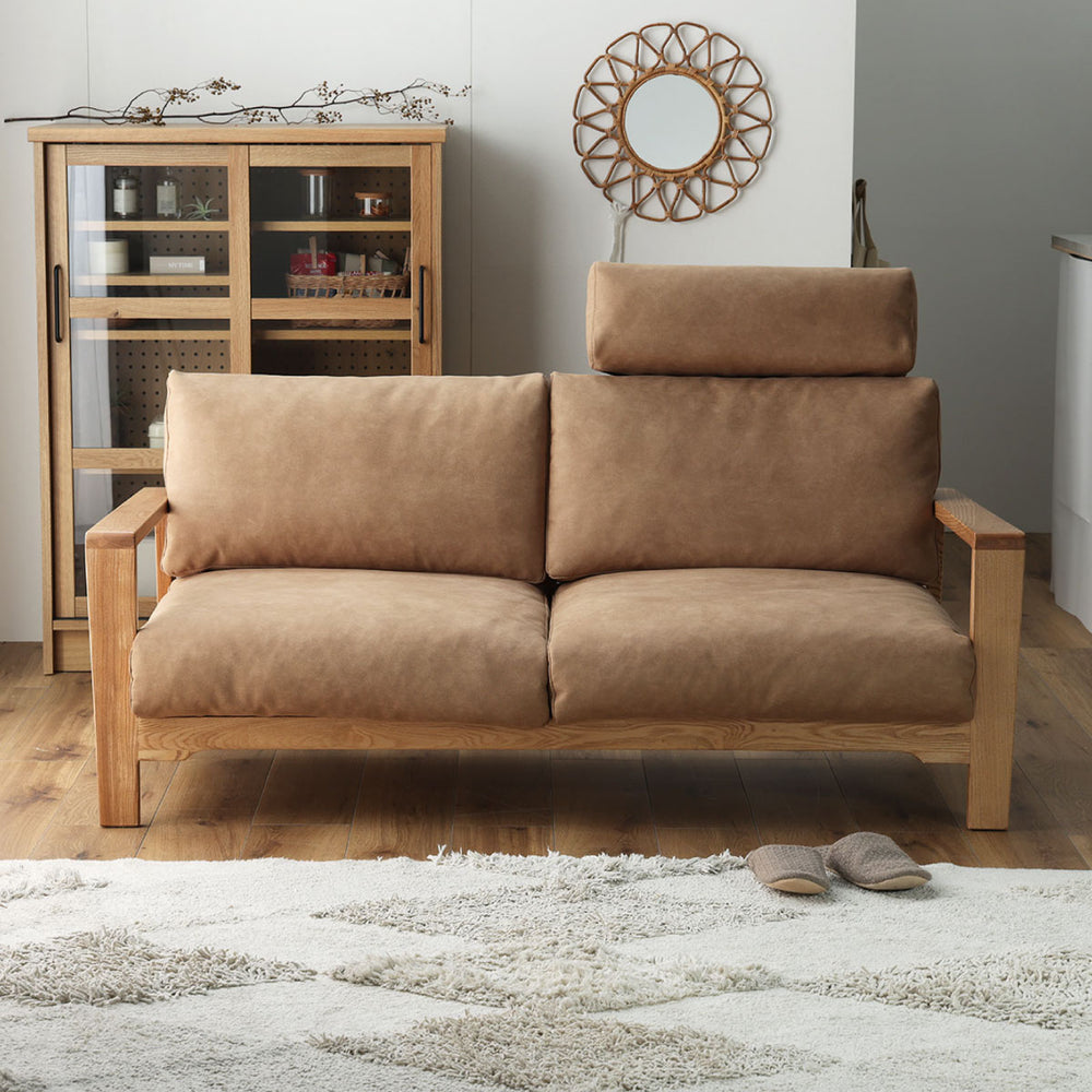 マンジェ ２人掛けソファ ヘッドレスト付き