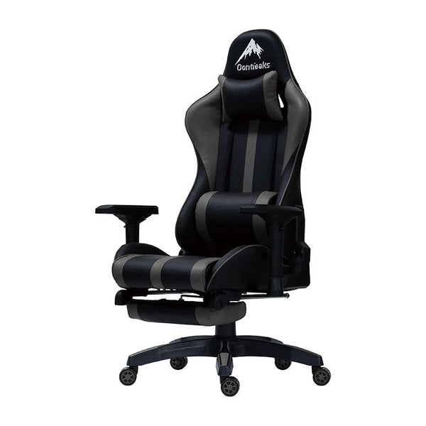 ルセル ゲーミングチェア 4Dアームレスト オットマン付 135度 #グレー