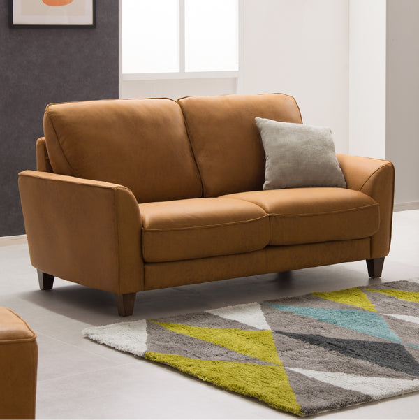 様々なインテリアに調和するシンプルモダンなソファ「ベルトーネ」。 #LT01 キャメル（レザーテックス アニリン）