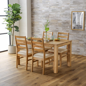 オーズ ダイニング5点ｾｯﾄ(DT幅135㎝/チェア×4脚 座面pvcアイボリー) #Default Title