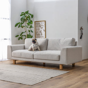 オリオ 3人掛けソファ 幅194cm ペット対応 フルカバーリング #ストーンホワイト