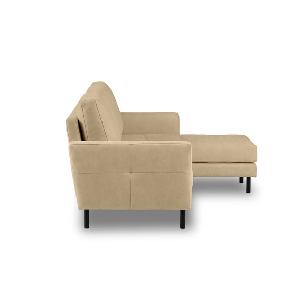 ソラン　カウチソファ　幅189cm #SLT11 アーモンドブラウン（スーパーレザーテックス）