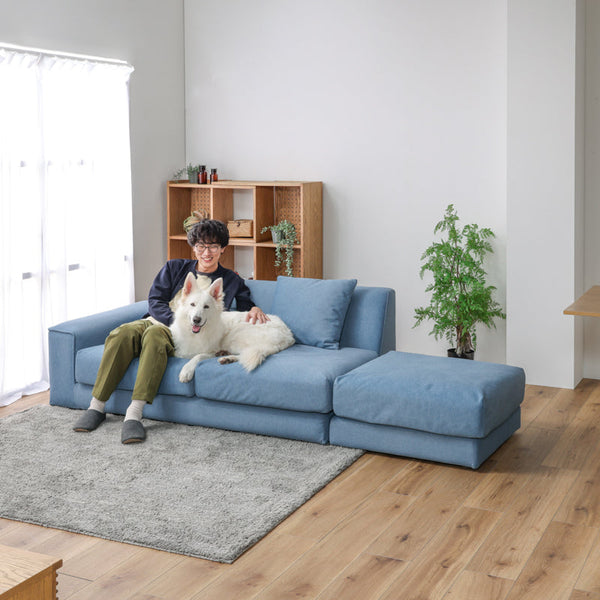 トビ― 右肘2.5人掛け オットマンセット #モスグリーン #右肘