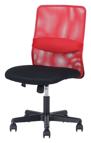 ランバーメッシュ オフィスチェア 肘無 #レッド