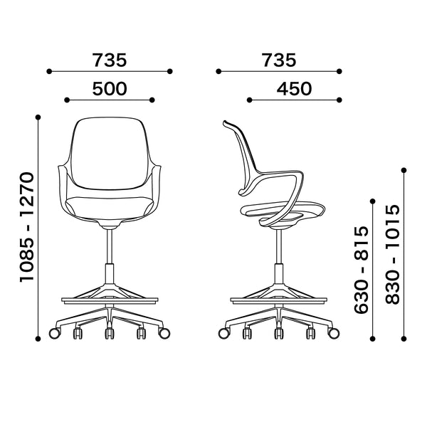 ケイラ カウンター オフィスチェア #ブラック