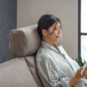 コスターナ　ヘッドレスト3人掛け・カウチ用 #LT03 チャコールブラック（レザーテックス アニリン）