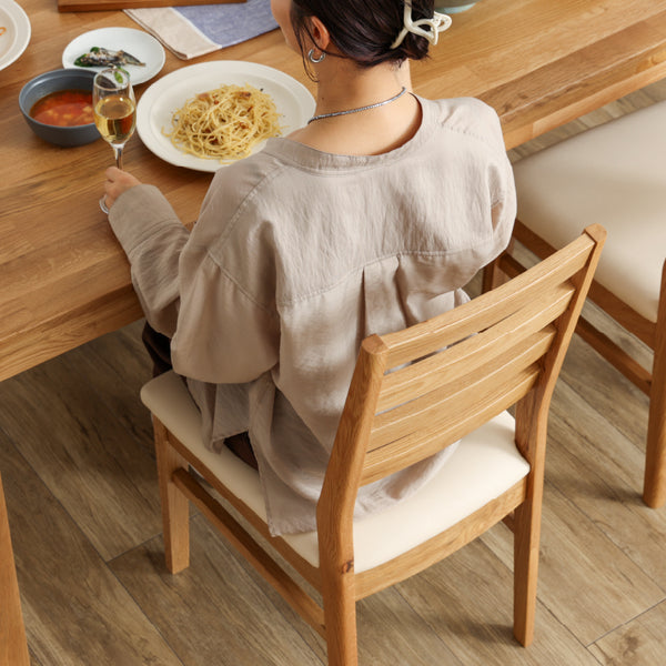 オーズ ダイニング5点ｾｯﾄ(DT幅135㎝/チェア×4脚 座面pvcアイボリー) #Default Title