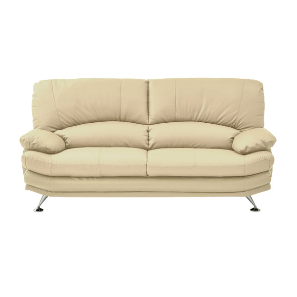 スイート⑧ 3人掛けソファ 幅185cm #アイボリー/本革 #スチール脚A