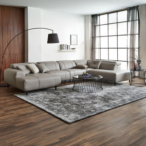 インぺリアLX　左コーナー右シェーズ　幅377cm #SILT21 スノーホワイト（シルキーレザーテックス） #シルキーレザーテックス