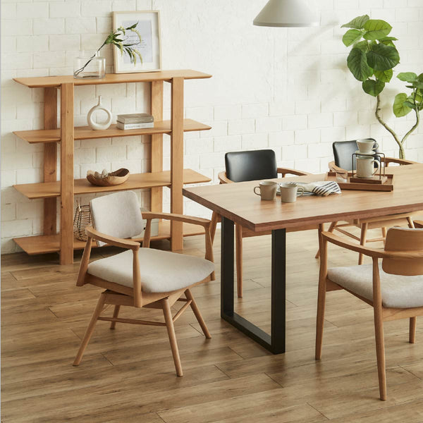 カストロ ダイニングチェア #ブラウン色/合皮ブラック