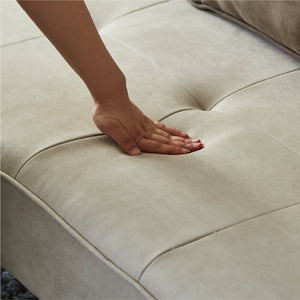 座面には高密度ウレタンフォームを使用し、包み込まれるような座り心地を実現しました。 #PLT102 インディーブルー（プライムレザーテックス）