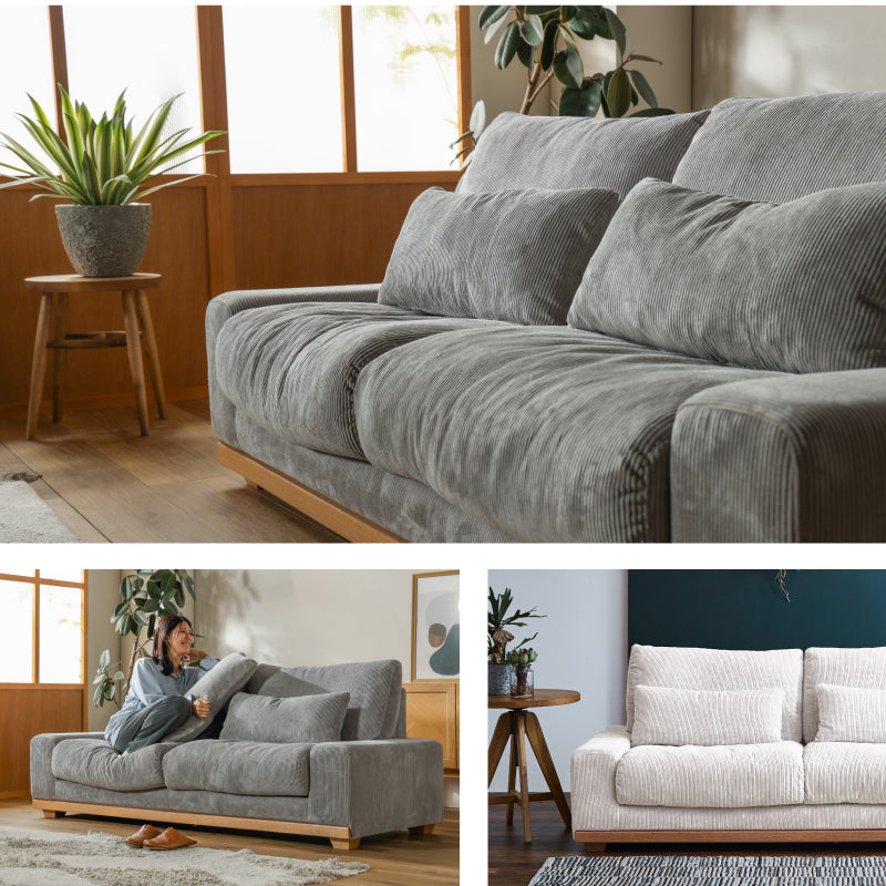 アイモ 3人掛けソファ 幅190cm ランバークッション付