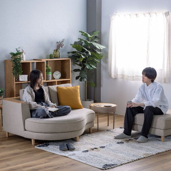 ペトル  カウチソファ #サンドベージュ #右カウチ