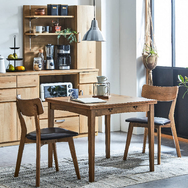 スレイド 伸長式 ダイニングテーブル #ミドルブラウン