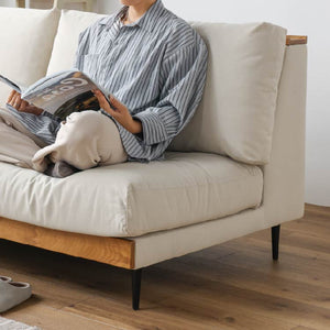 ムーディ 3人掛けソファ 幅180cm お掃除ロボット対応 カバーリング #アイボリー