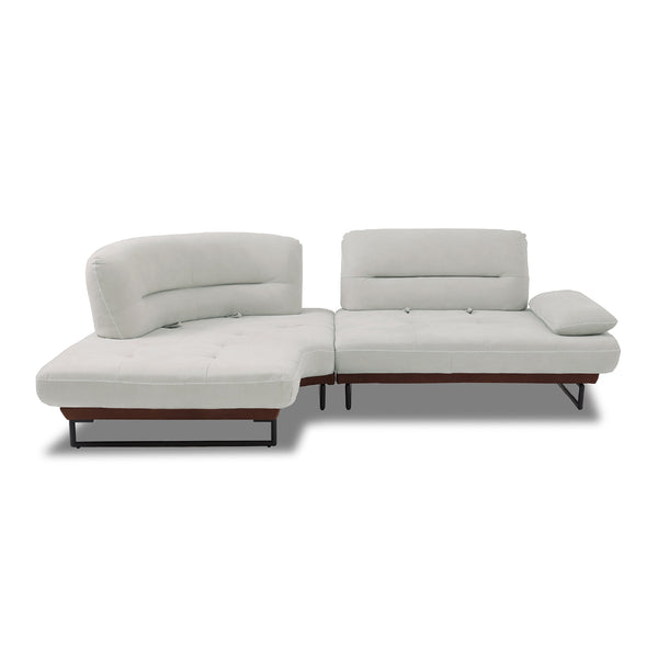 ラルス　スモールカウチ　幅240cm #プラチナグレー×ココアブラウン（プライムレザーテックス） #左カウチ