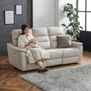 スパーダ　3人掛けソファ　幅190cm #PLT111 プラチナグレー（プライムレザーテックス）