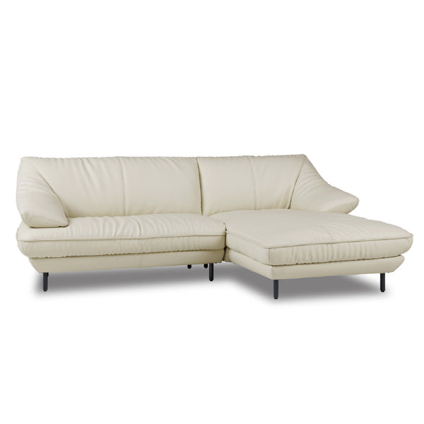 バスカロ　カウチソファ　幅232cm #SILT22 フロスホワイト（シルキーレザーテックス） #左カウチ