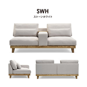 フラッフィル 3人掛けソファ 幅184cm スロープ付 ペット対応 カバーリング #ストーンホワイト