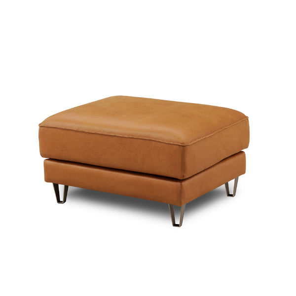 オットマン /LT01キャメル ペールゴールド脚 #LT01 キャメル（レザーテックス アニリン） #木脚