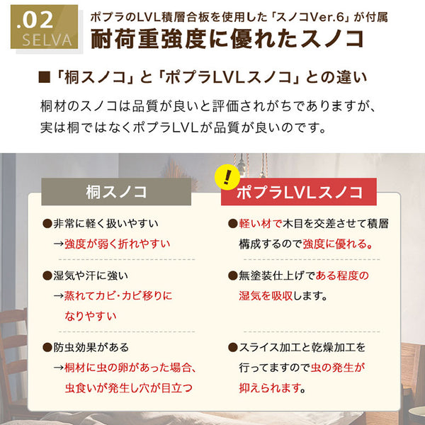 セルバ ベッドフレーム シングル ウッドスプリング仕様 #オーク #シングル #スノコ