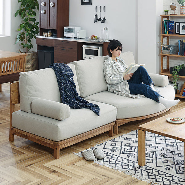 マナー④ カウチソファ 変形 幅242cm カバーリング #キャンバスアイボリー