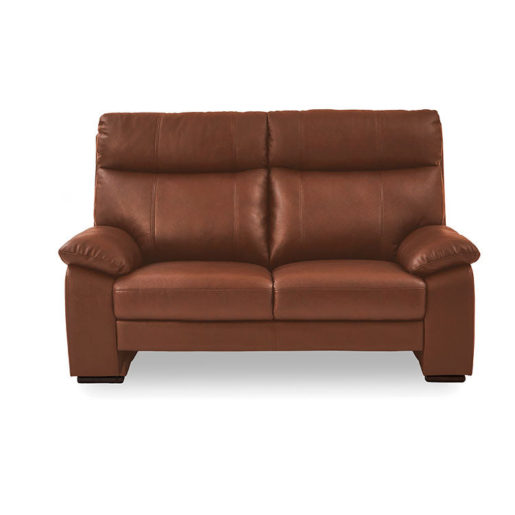ブラウン合成皮革製2人掛けソファ ケネス 2人掛けソファ 本革 合成皮革 幅147㎝