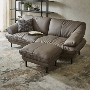 ３人掛け＋オットマン / SILT24スレートグレー #SILT24 スレートグレー（シルキーレザーテックス）