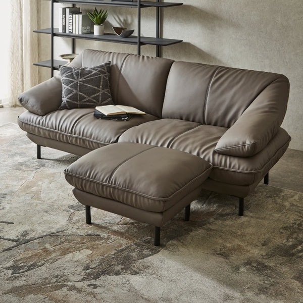 ３人掛け＋オットマン / SILT24スレートグレー #SILT24 スレートグレー（シルキーレザーテックス）