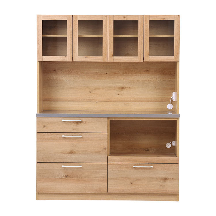 美品 幅115 高級 天然木 食器棚 トレー付き 設置無料】浜本工芸 幅115cm No.1800 食器棚 日本製 木製 天然木
