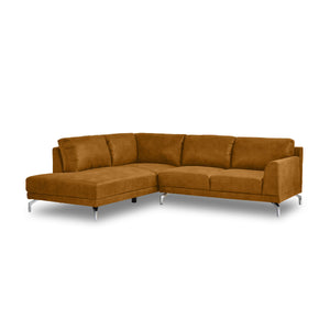 ロンバルディア　右カウチソファ　幅250cm #LT01 キャメル（レザーテックス アニリン）
