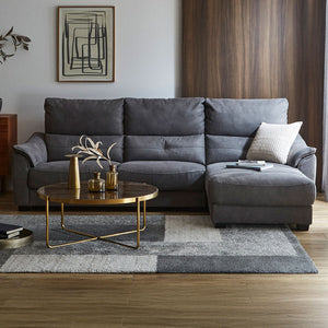 どのようなインテリアにも合わせやすい、シンプルで洗練された雰囲気のカウチソファです。 #LT01 キャメル（レザーテックス アニリン）