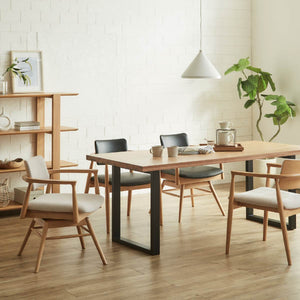 カストロ ダイニングチェア #ブラウン色/合皮ブラック