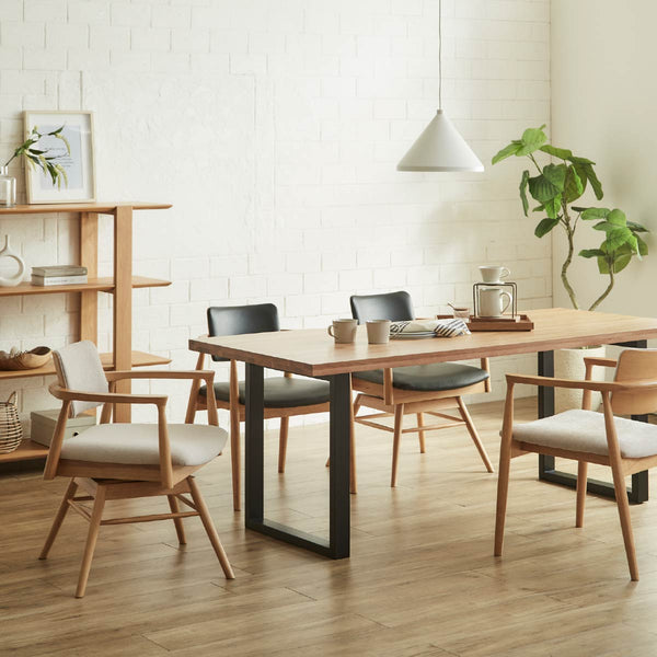 カストロ ダイニングチェア #ブラウン色/合皮ブラック