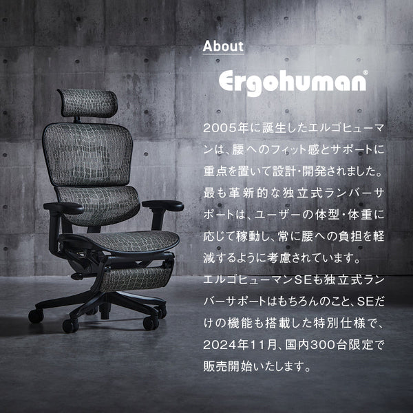 エルゴヒューマン SE オフィスチェア 高級 国内300台限定 専用メッシュ採用 特別仕様モデル #Default Title