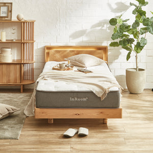 スーパーソフトフォームで体圧分散性を高め、反発弾性60%以上の超高反発ウレタンフォームでしっかり寝返りをサポートします。※画像はシングルサイズです。 #シングルサイズ